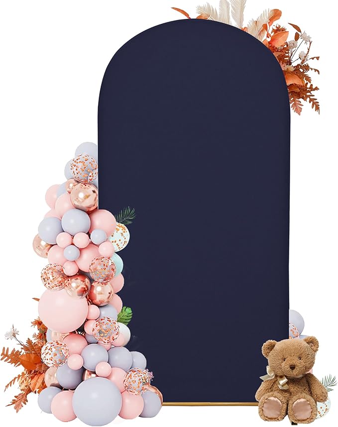 Arch Covers,Arch Backdrop Stand Fitted Cover for Wedding Birthday Party Ceremony Banquet Decoration(7.2FT,Dark Blue,Cover Only)
