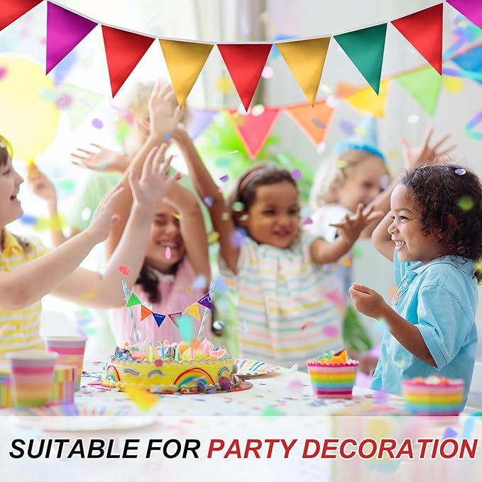 PATIKIL Pennant Banner Flags 33 Ft, 36 Pcs Colorful Triangle Banners Party Banner Bunting Garland String for Graduation Birthday Wedding Anniversary Outdoor Decoration, Multicolor
