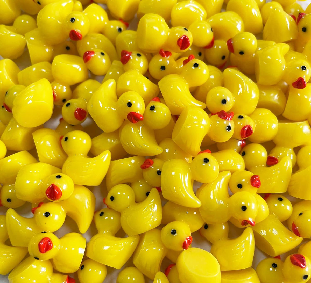 Pcxino 400 pcs Mini Resin Duck Bulk Tiny Duck Figures for Micro Fairy Garden Landscape Aquarium Decor (Yellow)
