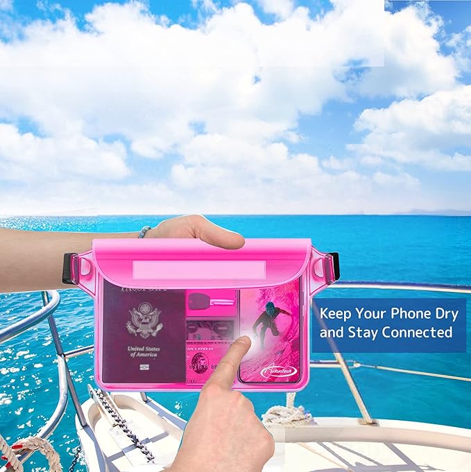 AiRunTech Waterproof Sling Shoulder Bag for Women Men, Amusement Theme Park Mexico Cancun Vacation Essentials Accessories Must Haves,Waterproof Pouch for Phone Passport Wallet Purse with Waist Strap