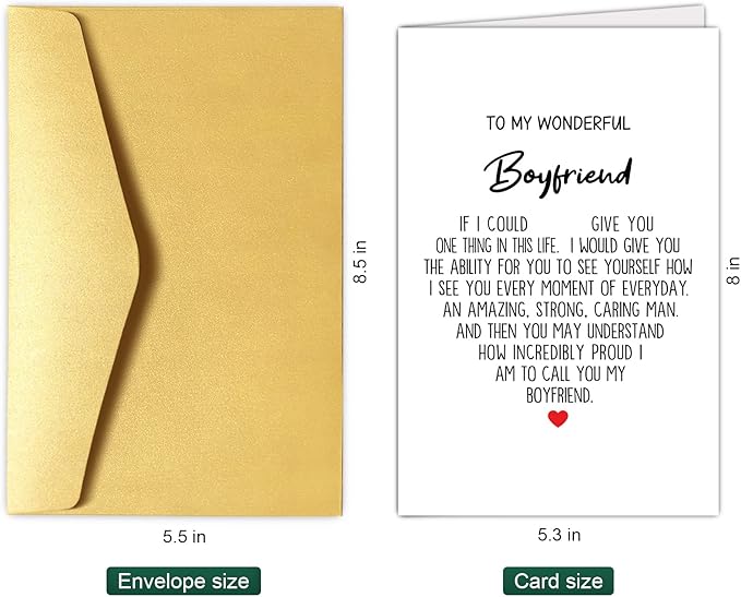 Chenive Heartfelt Boyfriend Greeting Card, Birthday Card for Boyfriend, Anniversary Card for Him, How Incredibly Proud I Am To Call You My Boyfriend