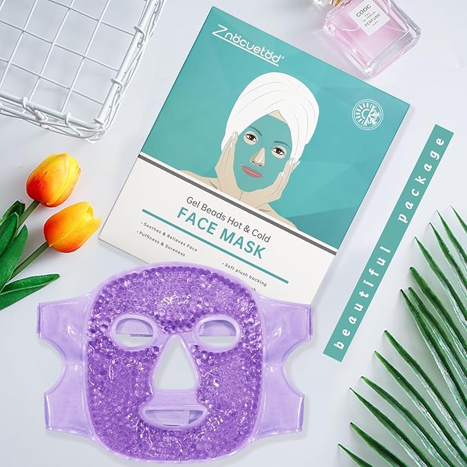ZNÖCUETÖD Face Ice Mask Facial Ice Packs Gel Hot Cold Compress for Post Oral, Dental, Nose,Facelift Plastic Cosmetic & Laser Surgery Recovery Puffiness Swelling Dark Circles & Headaches