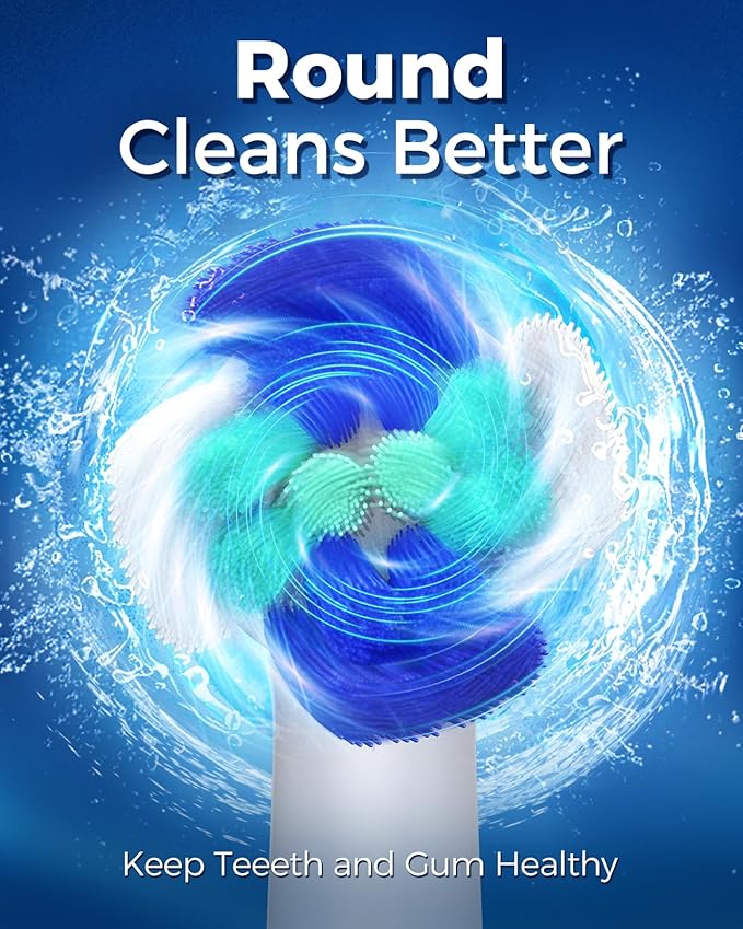 TEETHEORY Rotating Electric Toothbrush for Adults with 8 Brush Heads (2 Types), 4 Modes Deep Clean Electric Toothbrush with Rechargeable Power and 2 Min Smart Timer (3-Clean White, p1)