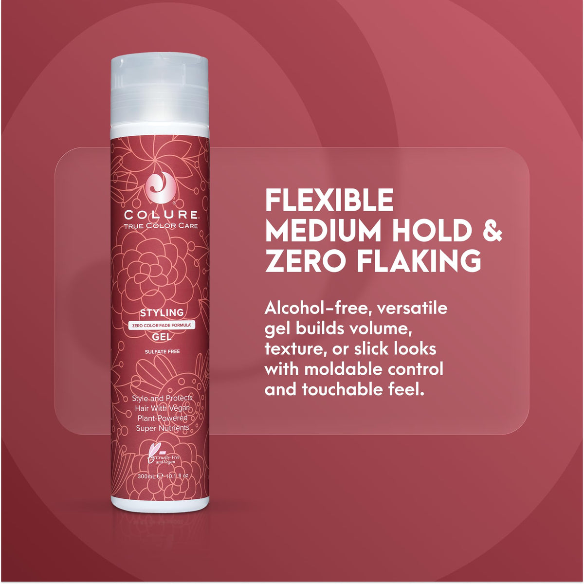 COLURE Styling Gel 10 oz - Versatile Medium Hold Volumizing Hair Gel for Moldable Flexible Professional Styling