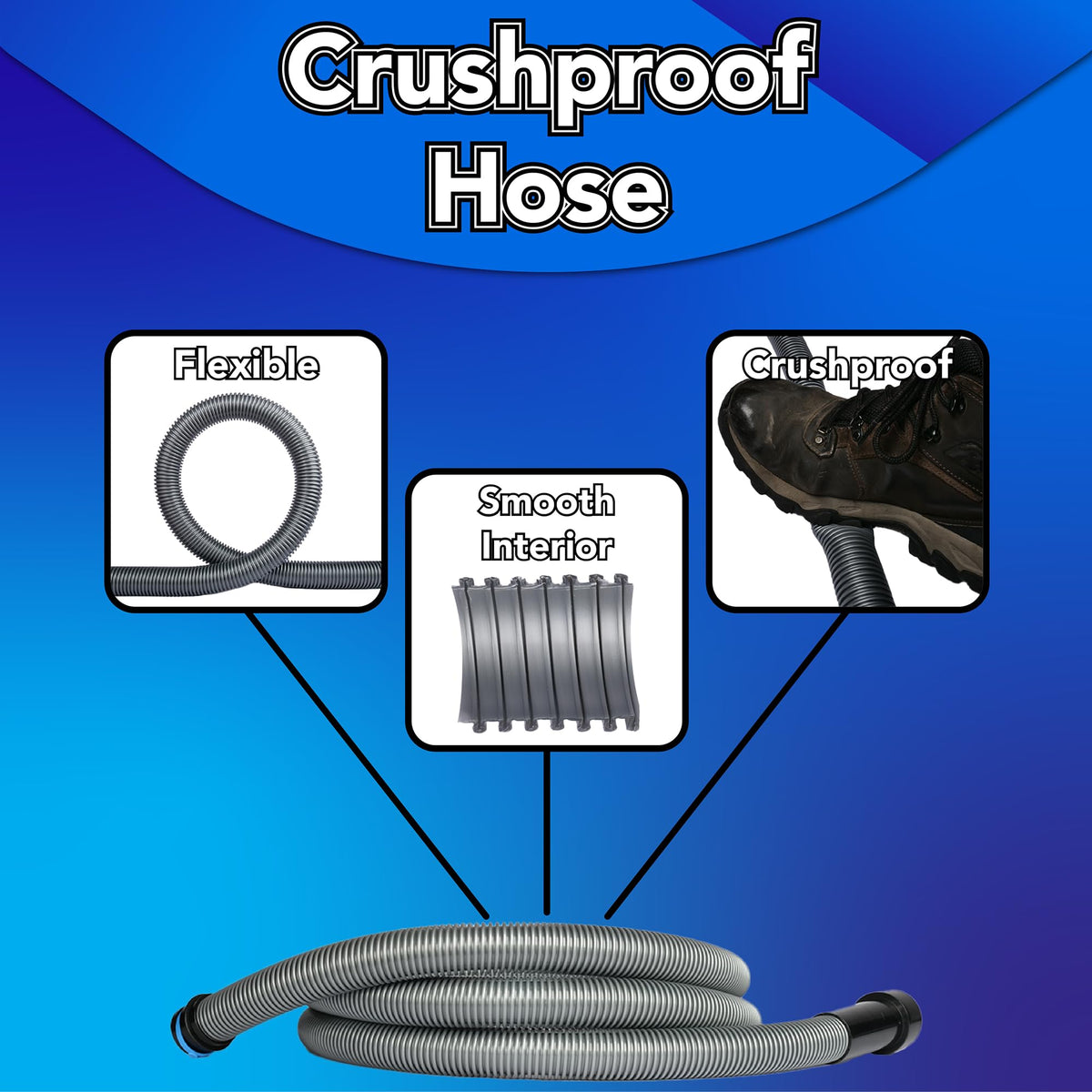 Cen-Tec Systems 94698 Quick Click 10 Ft. Hose for Home and Shop Vacuums with Expanded Multi-Brand Power Tool Adapter Set for Dust Collection