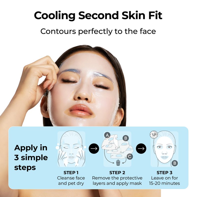 STARSKIN Hydrating Face Mask, Bio-Cellulose & Probiotics, 3+1 Pack, Deep Hydration & Nourishing, Revitalizing & Anti-Aging, Glass Skin, Cooling, Moisturizing, Korean Face Mask, Red Carpet Ready