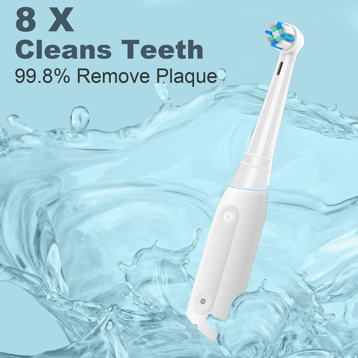 8 Count IO Replacement Heads Compatible with Oral B IO 2/3/4/5/6/7/8/9/10 Series Electric Toothbrushes, Medium Softness Brush Heads Compatible with Oral B iO for Teeth and Gums Care (Black White)