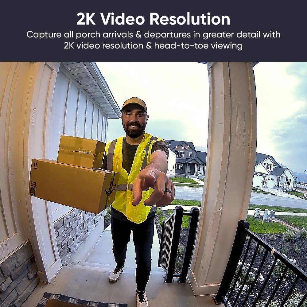 Wyze Video Doorbell v2, Wired, 2K Video, Two-Way Audio, Color Night Vision, Compatible with Alexa & Google Assistant, Black (Renewed)