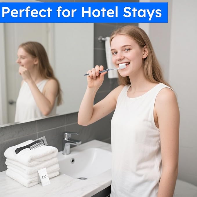Travel Toothbrush Kit, Hygiene Kit Comes in A Double Sealed Individual Package, Personal Hygiene Kit for Hotel, Camping, Home and Travel (20 Set)