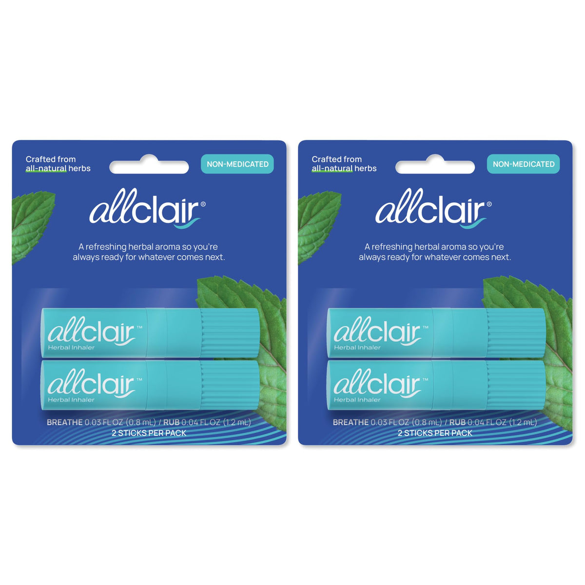 Allclair Nausea Relief Inhaler for Motion & Morning Sickness – Fast-Acting, Non-Drowsy, Natural Alternative to Pills & Patches, Travel Essential (4 Inhalers)
