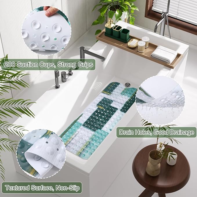 Bathroom Accessories Set - 26PCS Dark Green Bathroom Set, Bathroom Accessory Set with Shower Curtain and Rugs and Bathtub Mats for Home
