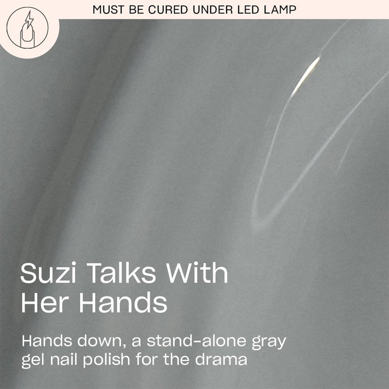 OPI GelColor Suzi Talks with Her Hands | Opaque Muted Gray Crème LED Cure Gel Nail Polish | Salon-Quality Shine, Long-Lasting Wear | Vegan & HEMA Free | 0.5 Fl Oz