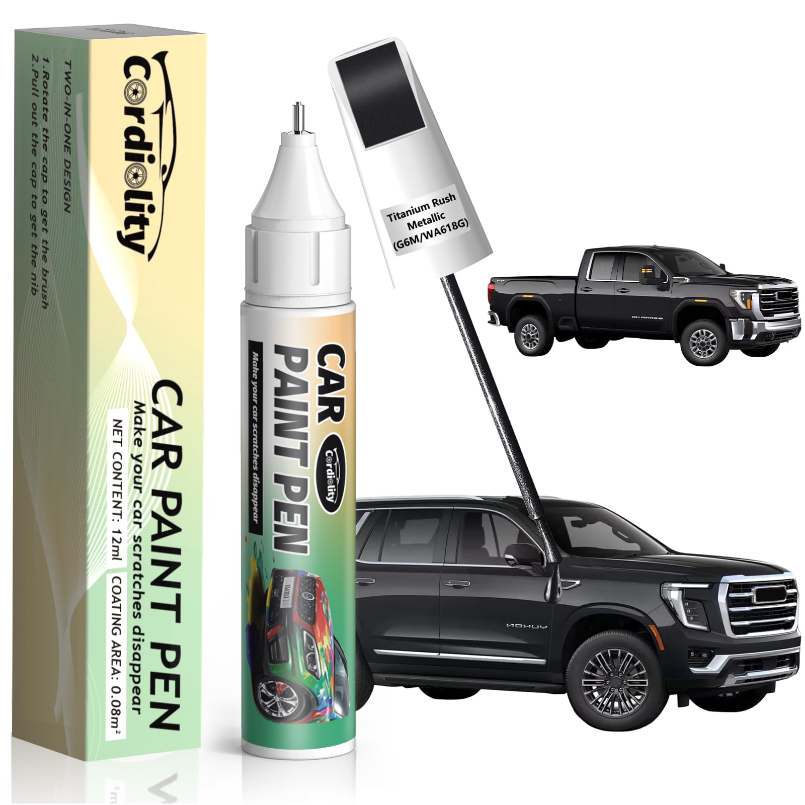 Titanium Rush Metallic(G6M/WA618G) Touch Up Paint Pen for GMC,Car Paint Scratch Repair Pen Quick and Easy Fix Auto Paint Scratch
