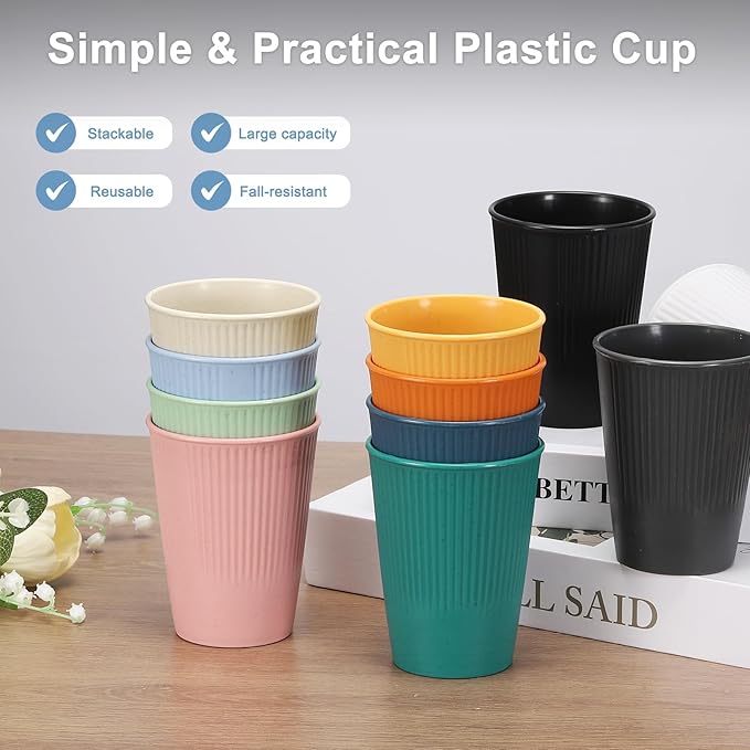uxcell 4 Pcs Simple Toothbrush Cup, 3.3 x 3.3 x 4.2 Dishwasher Safe Bathroom Tumbler Reusable Plastic Cup Set for Storing Toothpaste Combs, Yellow