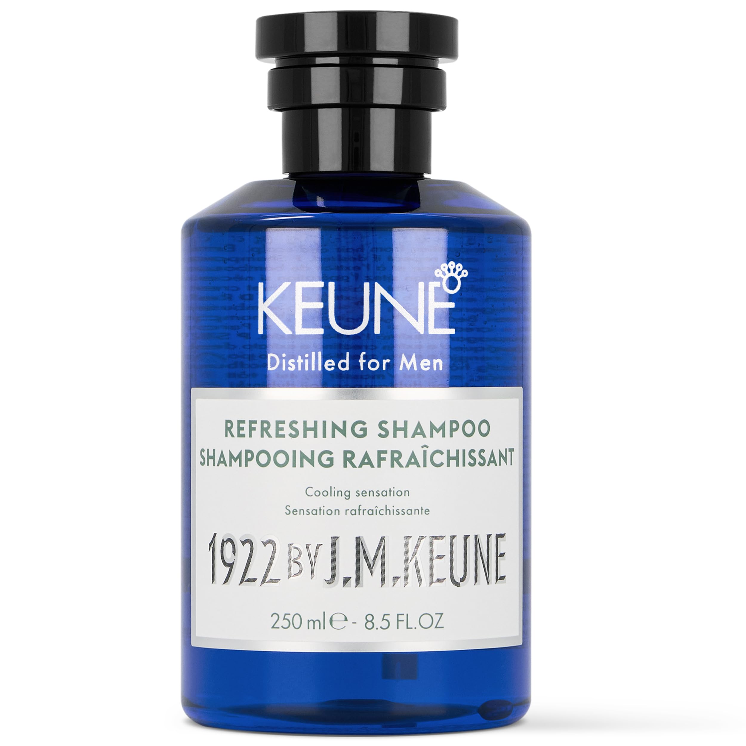 1922 by J.M. Keune Refreshing Shampoo, Men's Cooling Shampoo with Peppermint, Menthol and Creatine, Invigorating Daily Cleanser for All Hair Types, 8.5 Fl Oz