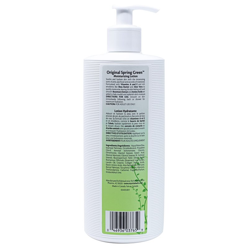 Vitabath Original Spring Green Moisturizing Body Lotion Replenishing Botanicals, Aloe & Shea Butter Deeply Hydrate Dry Skin Revive For Women & Men - Cruelty-Free, Paraben-Free - 20 oz