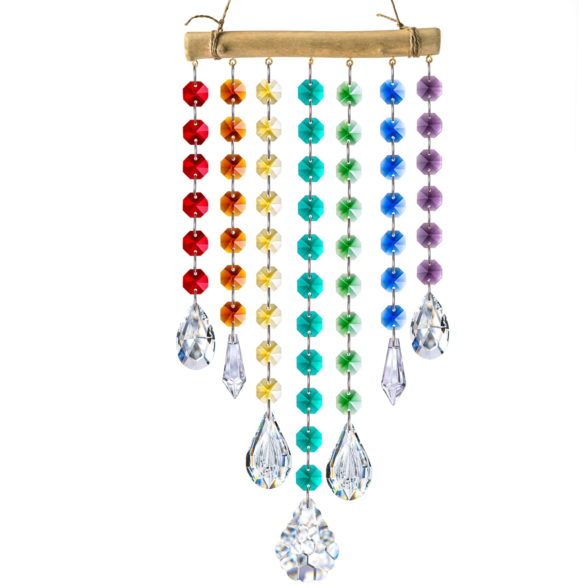 YU FENG 12 Inch Crystal Prism Suncatcher, Hanging Rainbow Maker Ornament