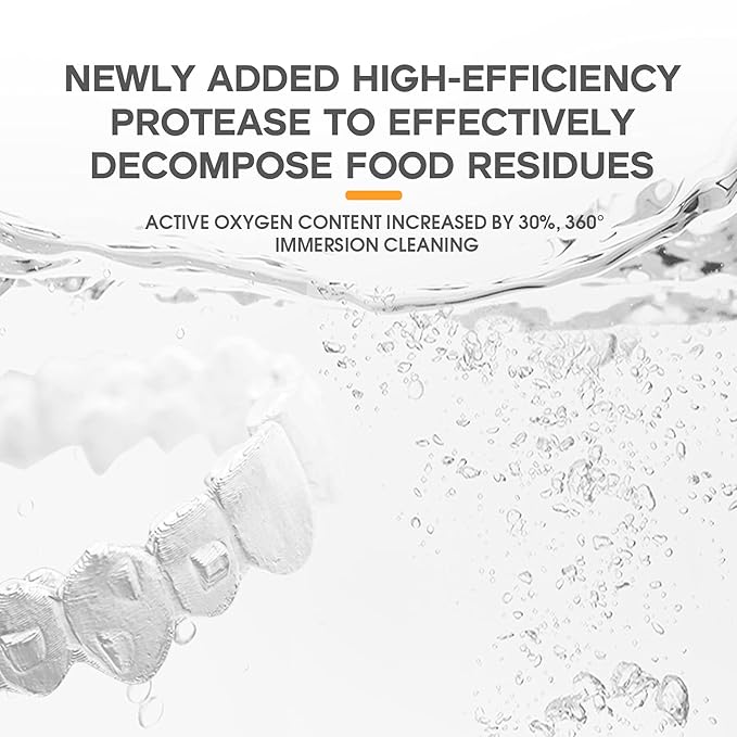 YKL Retainer Cleaner & Denture Cleaning Tablets for Mouth Guard Cleaner, Fresh Apple Flavor (120 Count）