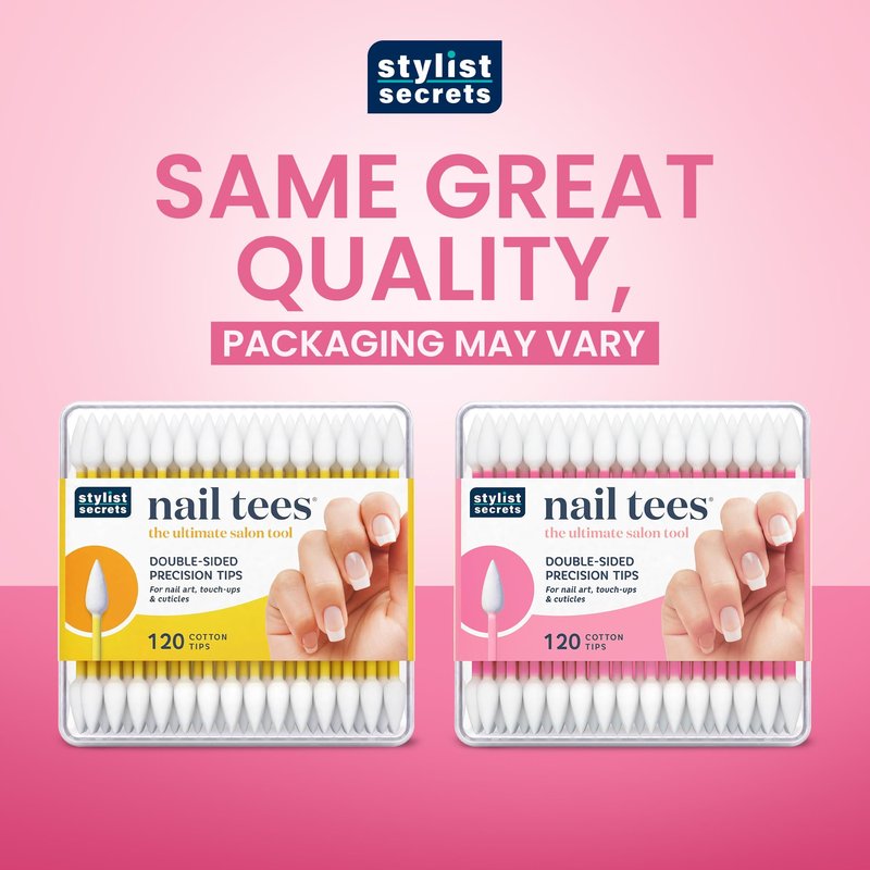 Fran Wilson NAIL TEES COTTON TIPS 120 Count (6 PACK) - The Ultimate Nail Tool, Multi-Purpose Double-sided Swabs with Pointed Ends for Precise Touch-ups and the Perfect At-Home Manicure & Pedicure