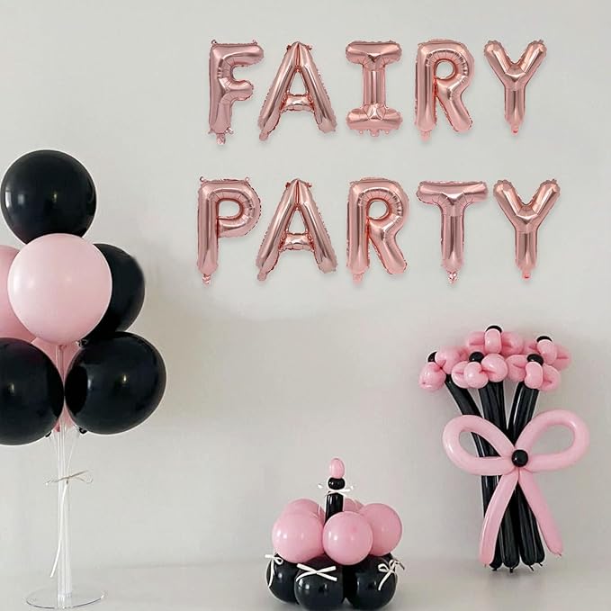 2 Set 20Pcs Rose Gold Fairy Party Letter Balloons 16in Balloon Foil Letter Decorations Party Decor Rose Gold Letter Balloons Fairy Party Party Supplies
