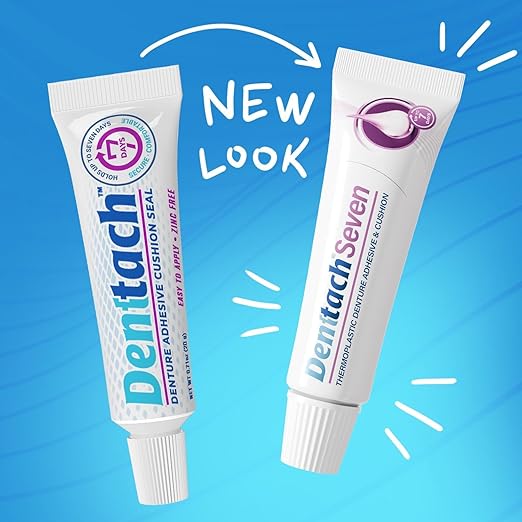 Denttach Seven Denture Adhesive, Thermoplastic Denture Cushion and Reliner, Upper and Lower Denture Comfort for Up to 7 Days, Zero Glue, Zinc Free (2)