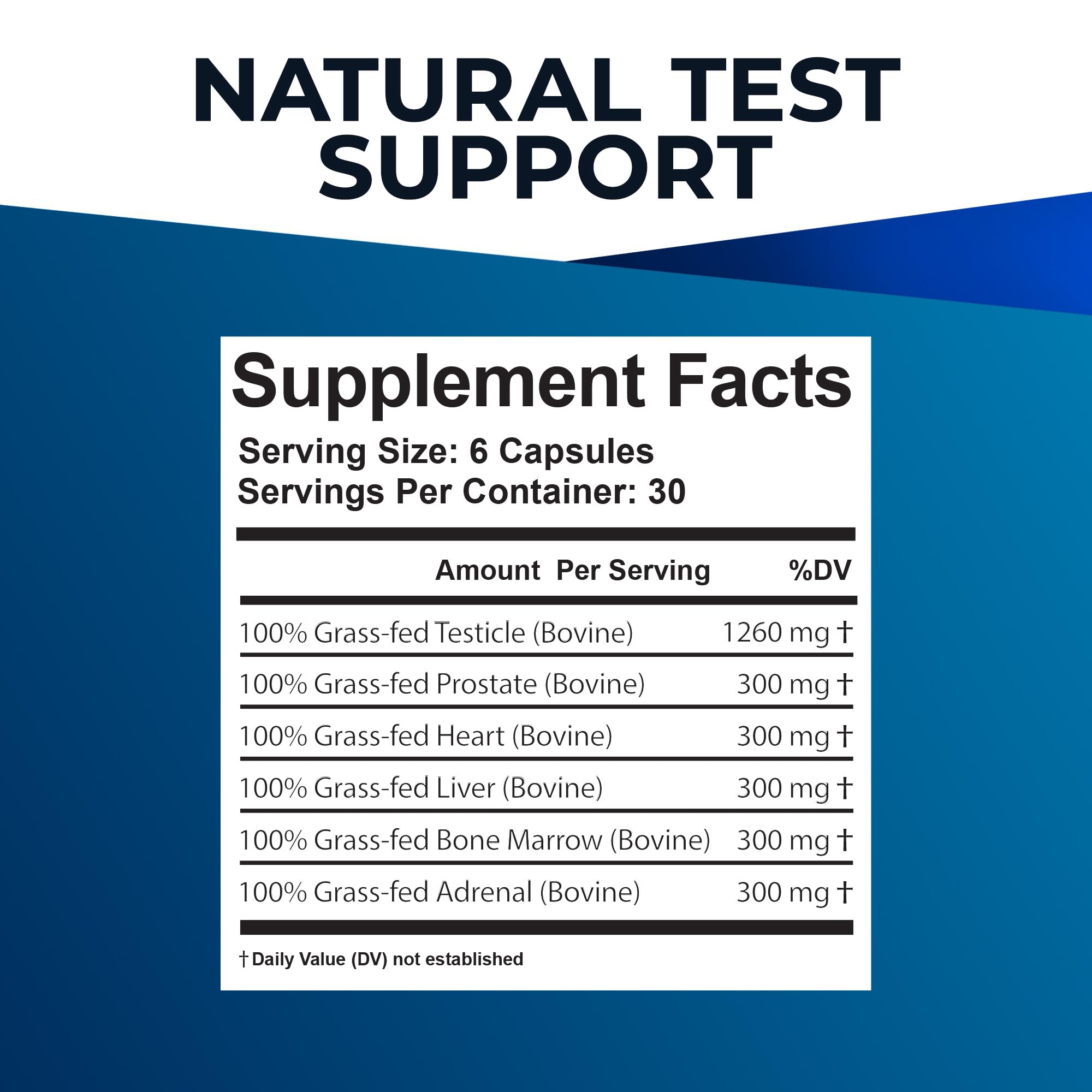 Ultimate Male Optimization 100% Grass Fed Beef Organ Supplement, Supports Test, Energy & Overall Men's Health & Wellness, Non-GMO Grass Fed Beef Organ Supplement with Liver, No Fillers 180 Capsules