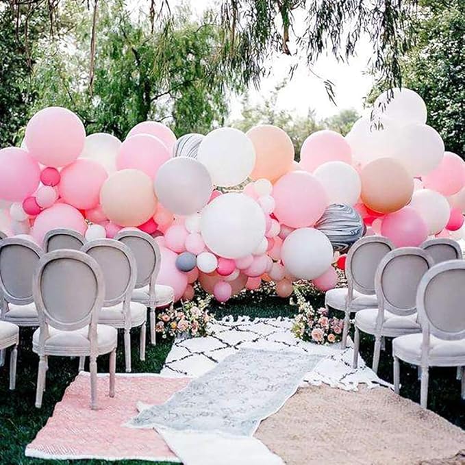 AZOWA 24 Inch Pink Balloon 10 Large Latex Balloons for Party Wedding Birthday Baby Shower Decoration (Pink, 10 Pcs)