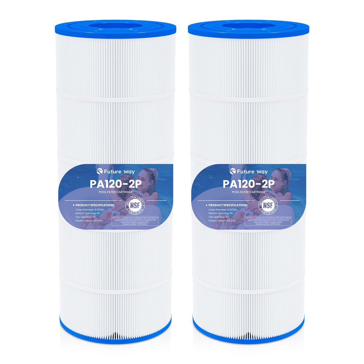 Future Way C1200 Pool Filter Cartridge Replacement for Hayward Star Clear Plus C1200, Replace Pleatco PA120, Hayward CX1200RE, Unicel C-8412, 120 sq.ft, 2 Pack