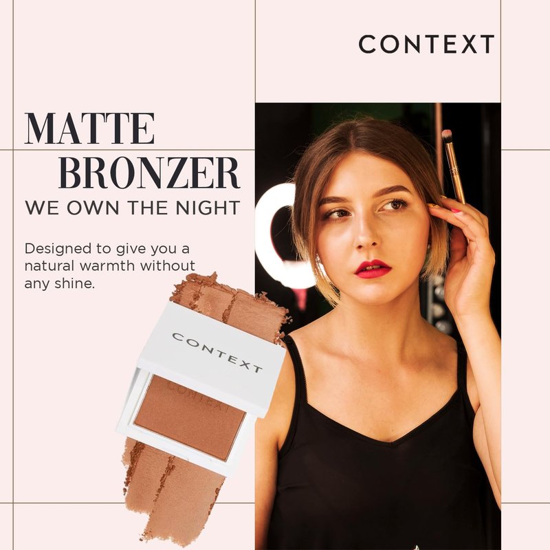 Context Skin Matte Bronzer Powder for Face - Vegan & Cruelty-Free Makeup Long-Lasting Buildable Coverage, Smooth Matte Sun-Kissed Finish - Lightweight Blendable Formula, Shade Speed of Sound for Women