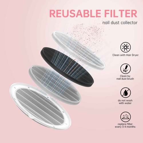 CHRISTINE SHELLY Nail Dust Collector, Cordless Dust Collector Nail Tech, Powerful 4200RPM Vacuum Fan Vent Dust Collector Extractor Dust Suction Machine for Acrylic Nails Polishing, Nail Salon&Home