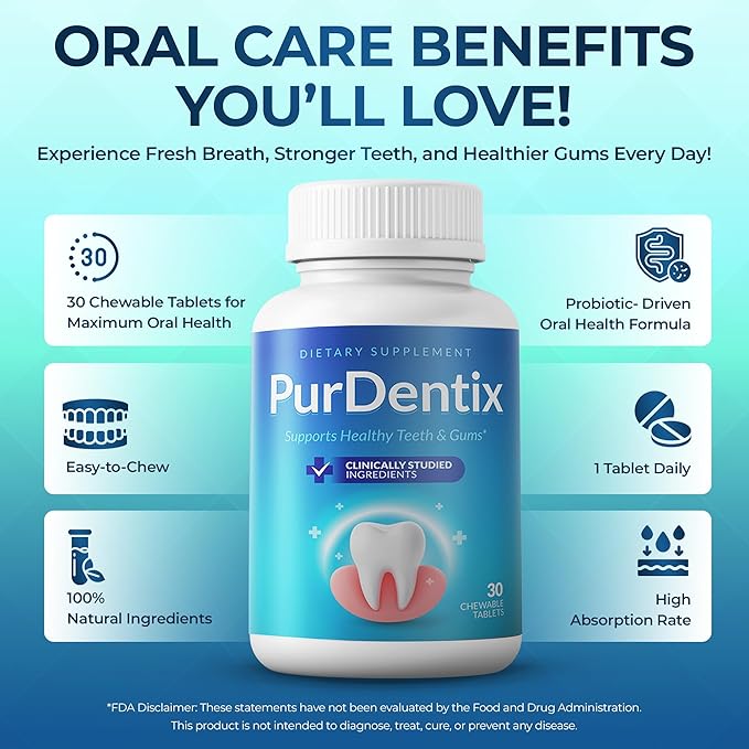 Oral Health Probiotic – 4-Strain Formula for Healthy Gums, Teeth & Fresh Breath – 90 Chewable Tablets