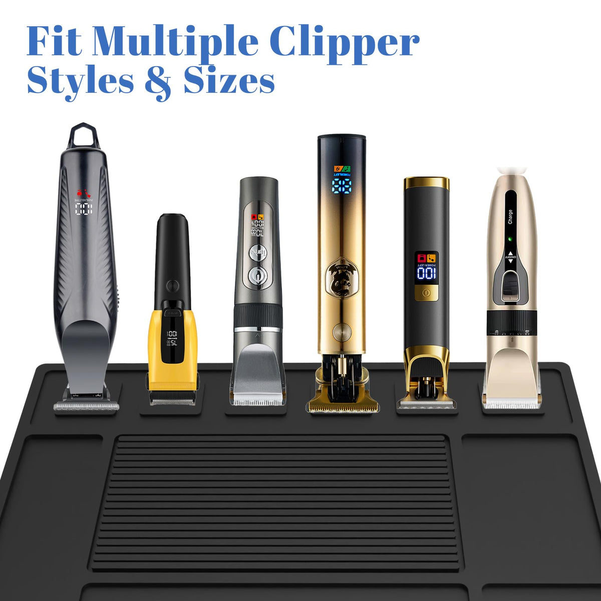 Magnetic Barber Mat for Clippers with 6 Magnets, Barber Station Organizer Magnetic Tool Mat, Barber Matt Organizer Station, Magnetic Clipper Mat for Tools Pad for Grooming Table Tray Stations Clipper