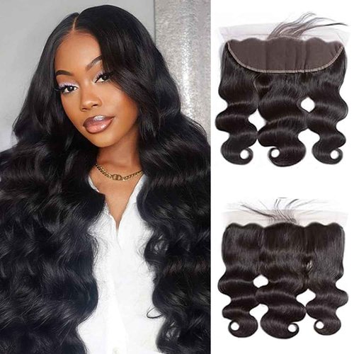 13x4 HD Lace Frontal Closure Body Wave HD Lace Frontal With Baby Hair 100% Unprocessed Brazilian Virgin Human Hair 150% Density Natural Black Color 22 Inch