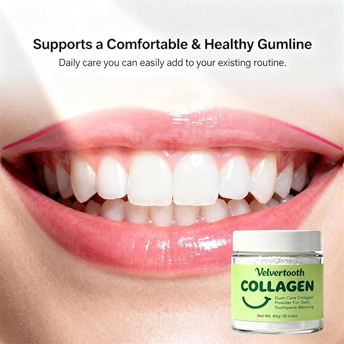 Collagen Strengthening Collagen Powder, Collagen Powder for Gums, Daily Gum-Line & Enamel Support Formula for Brighter Smile, Reduced Sensitivity & Healthier Gums (2)