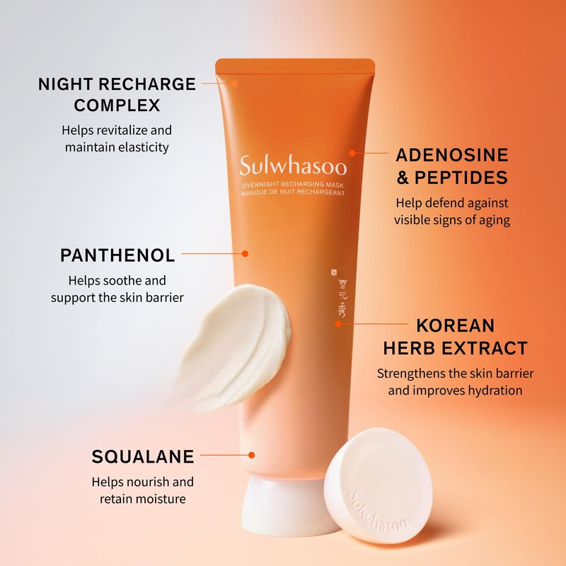 Sulwhasoo Overnight Recharging Sleeping Mask | Korean Hydrating Night Mask | With Ginseng & Squalane | Deep Moisture & Skin Barrier Repair for Dry & Dull Skin, 4.05 fl. oz.
