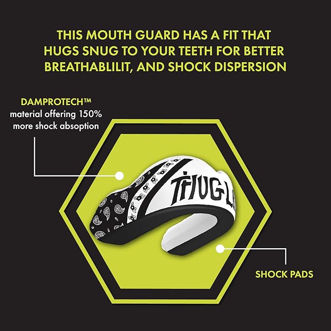 DAMAGE CONTROL Extreme Impact Mouth Guard – Sports Mouthguard for Boxing, MMA, BJJ, Hockey, Rugby, Lacrosse, & More – Mouthpiece for Teeth & Jaw Protection, for Youth & Adults (Women, Thug Life)