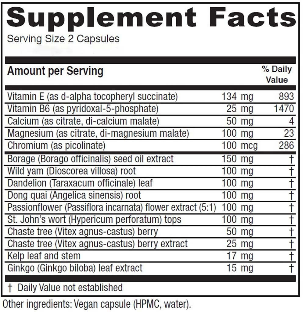 Vitanica Women's Phase I, Premenstrual Support, Vegan, 120 Capsules