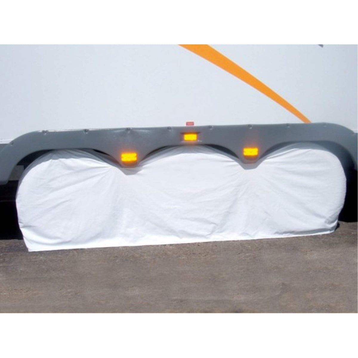 ADCO 3982 White Large Triple Axle Tyre Gard Wheel Cover