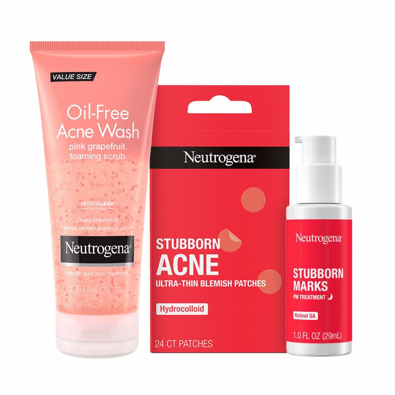 Neutrogena Oil-Free Acne Face Wash Pink Grapefruit Foaming Scrub - Facial Cleanser with Salicylic Acid for Clear Skin, Exfoliating Acne Treatment for Oily Face, 6.7 fl. oz., 3-Pack