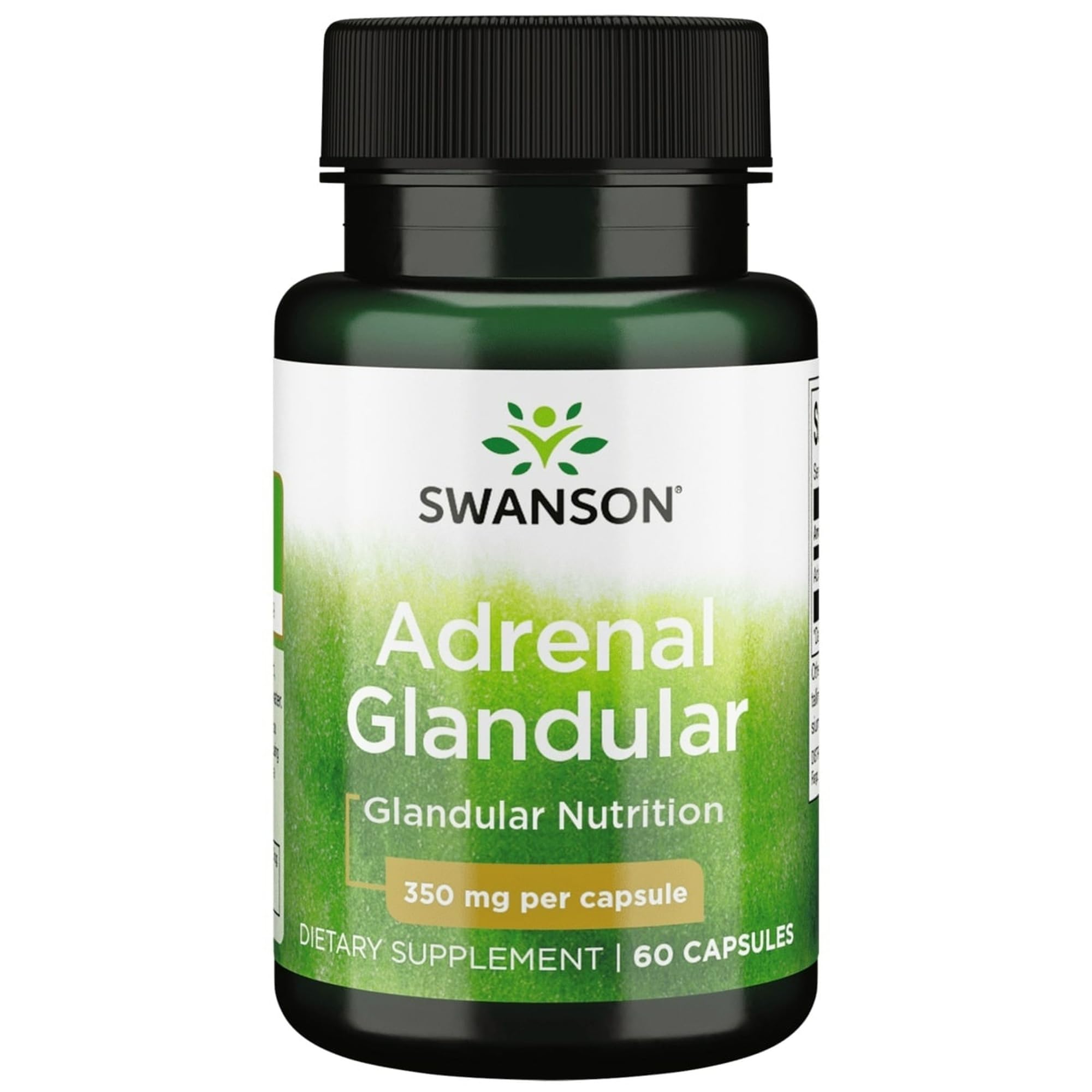 Swanson Adrenal Glandular 350 Milligrams 60 Capsules