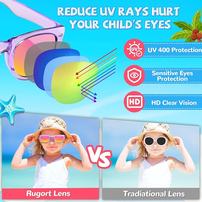 Kids Sunglasses Bulk Party Favors - 24Packs Boys Girls Sunglasses for Kids Age 3-8, Neon Sunglass with UV400 Protection, Goodie Bags Stuffers for Kid Birthday Party Supplies, End of Year Student Gifts