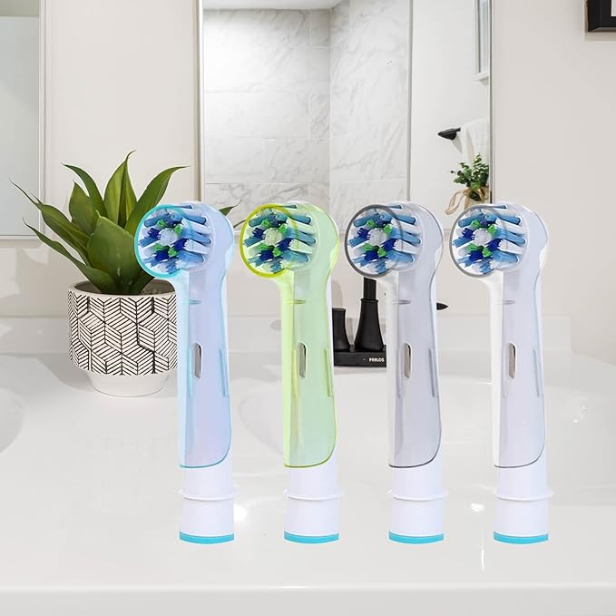 2 Pack Toothbrush Head Covers, Toothbrush Cover Caps Compatible with Oral B Electric Toothbrush Round Heads (Blue)