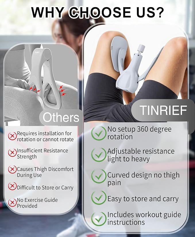 Upgraded Inner Thigh Exerciser, Kegel Exerciser, Adjustable Pelvic Floor Muscle Strengthening Exercise Devices, Hip Pelvic Trainer for Postpartum Recovery, Thigh Toner Workout Equipment