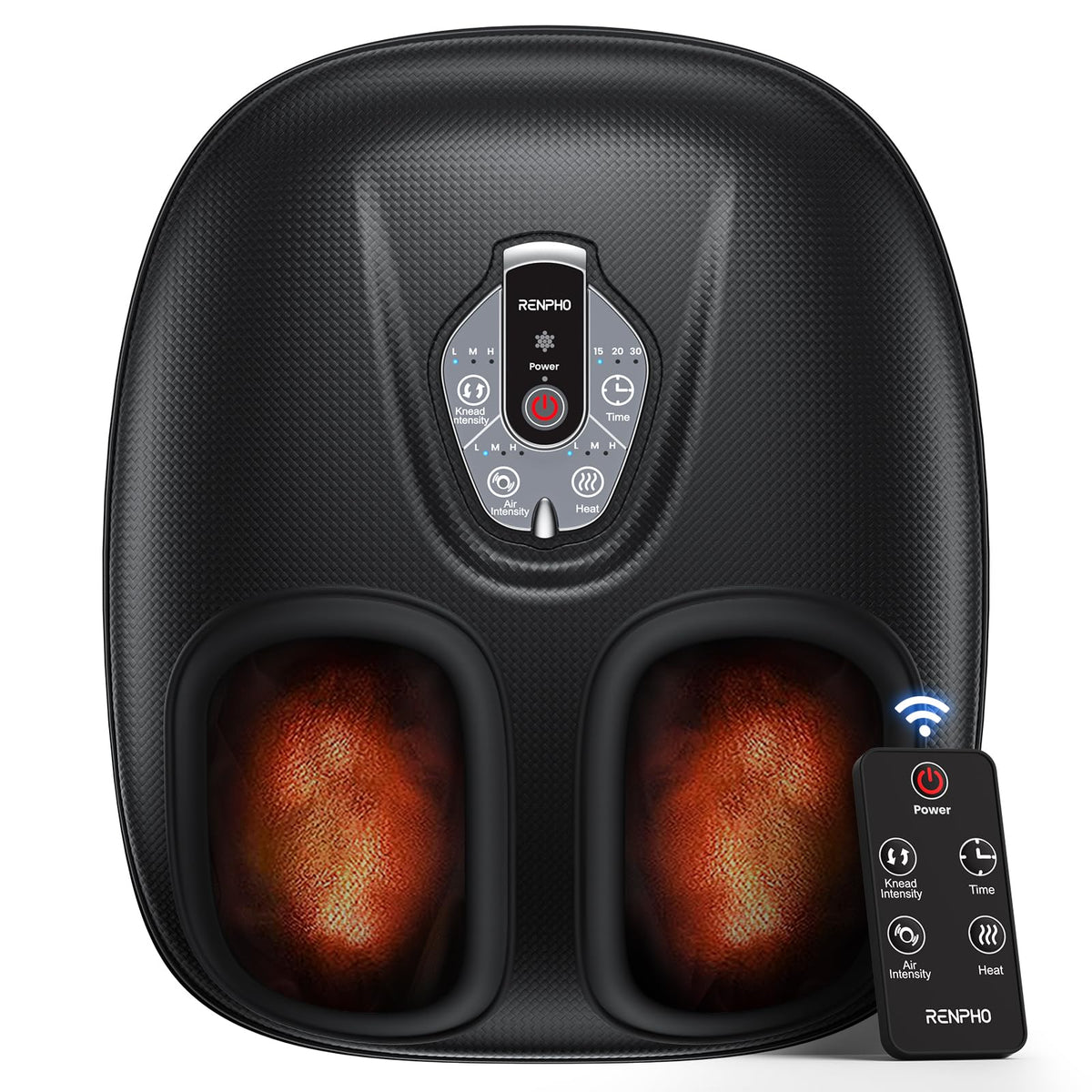 RENPHO Foot Massager Machine with Heat [2026 Upgraded], Birthday Gifts for Women Men Mom Dad, FSA Eligible HSA Shiatsu Foot Massager for Plantar Fasciitis, Cordless Control, Self Care Gifts, Black