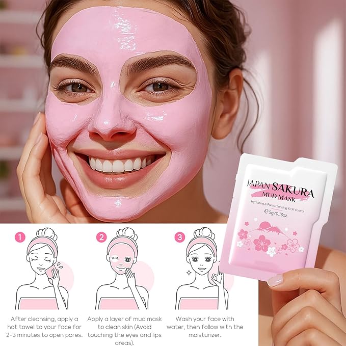 Mini Travel Skincare Products, Mini Travel Items Including Isolation Cream, Face Wash, Serum, Toner, Lotion, Cream, Sakura Mud Mask, Face Skin Care Routine Kit Organic Skin Care Set (70pieces)