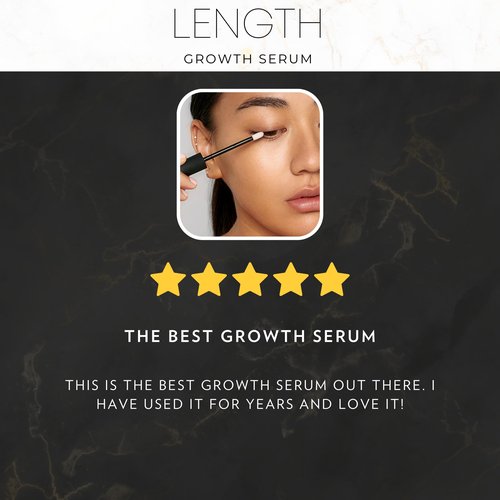 Sarah Maxwell Beauty - LENGTH Growth Serum for Eyelash & Brow Boost, Vegan, Paraben-Free, Cruelty-Free – Enhance Lashes & Brows, Clean Beauty Lash Treatment (0.17 fl oz | 5 mL)