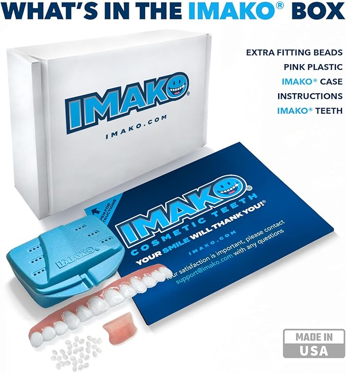 Imako Premium Cosmetic Uppers - 1 Pack - Small, Natural White - DIY Smile Makeover - Made in USA