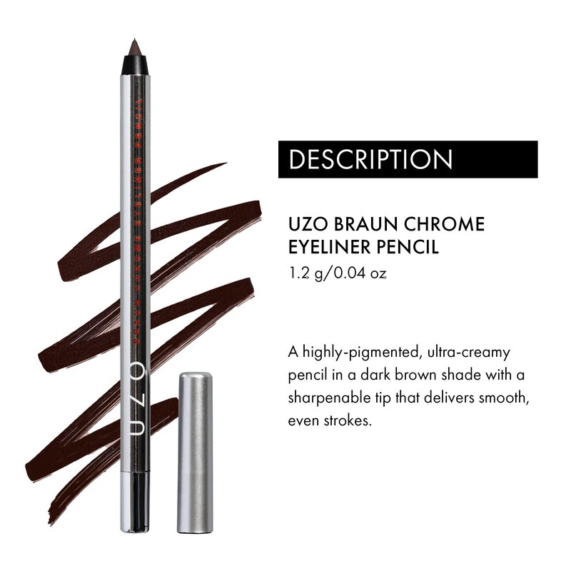 UZO Waterproof Black Eyeliner Pencil – Smudge-Proof, Long-Lasting Matte Pencil for Smooth, Precise Lines, High-Pigment, Creamy Formula, Vegan & Cruelty-Free