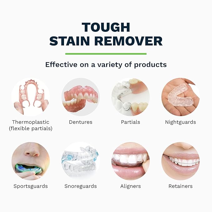 TCS Fresh Dental Appliance Cleaner, 24 Count Professional Strength Concentrated Cleanser Powder - Flexible Partial Cleaners, Denture Cleaner & Dental Night Guard Cleaner, Mint Flavor (6 Month Supply)