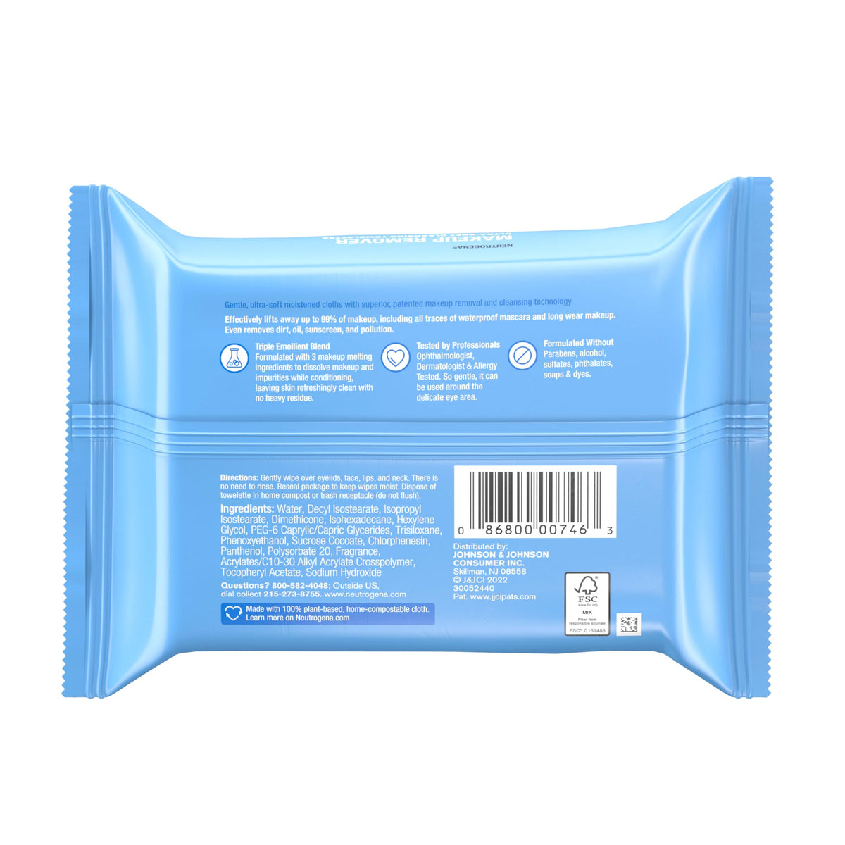 Neutrogena Makeup Remover Wipes, Daily Facial Cleanser Towelettes, Gently Cleanse and Re-move Oil & Waterproof Makeup, Alcohol-Free Makeup Wipes, 21 ct